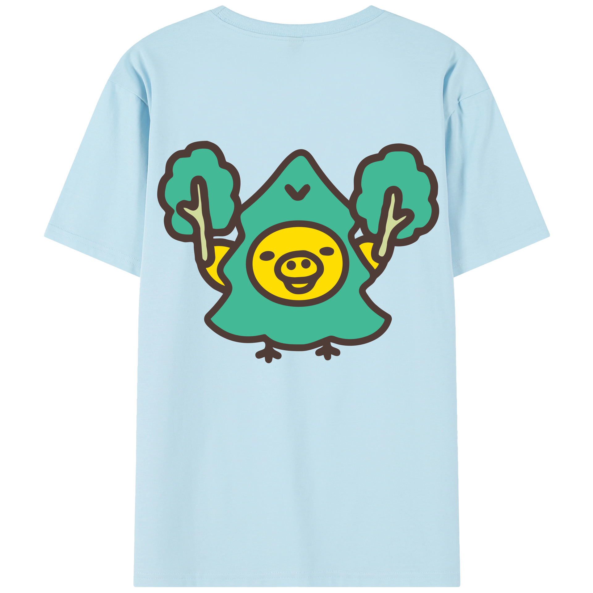 （画像用） リラックマ リラックマ キイロイトリ Rilakkuma Korilakkuma Kiiroitori 綿100％半袖Tシャツ（背面プリント）
